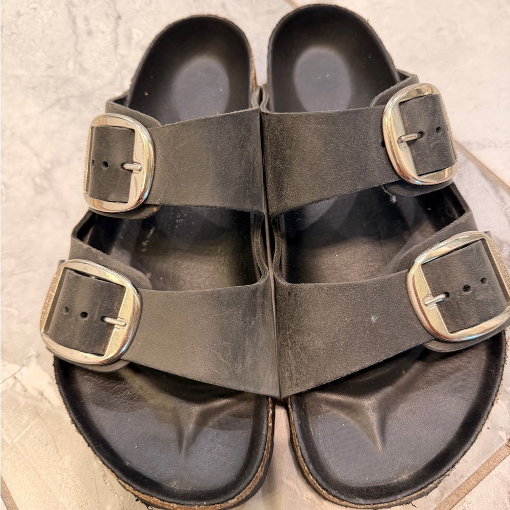 Birkenstock Arizona Big Buckle Slide Sandals in Black - Picture 4 of 5